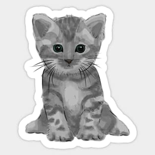 Watercolor Kitten Illusion Sticker